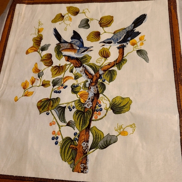 Vintage Rare Song Birds Exclusive Schumacher Other - Vintage 2 "Song Birds" 🐦Framed Sewing Fabric An Exclusive Schumacher